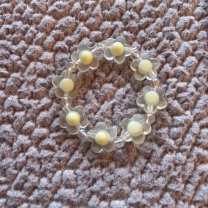Y2K Glass-Style Flower Bead Bracelet